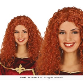 Peluca Melena Pelirroja En Caja De Guirca