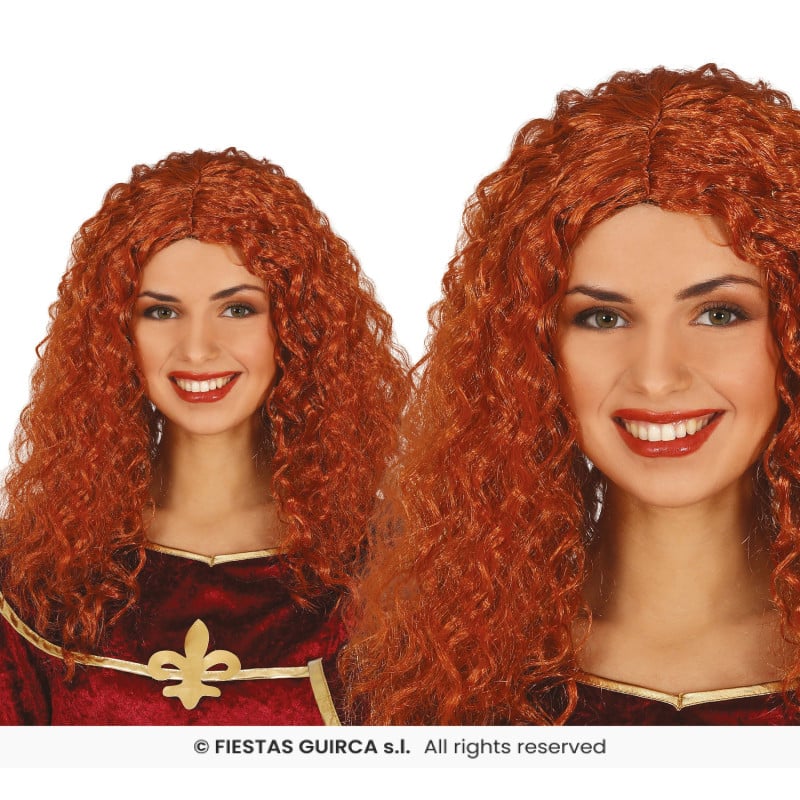 Peluca Melena Pelirroja En Caja De Guirca