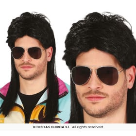 Peluca Melena Negra Adulto