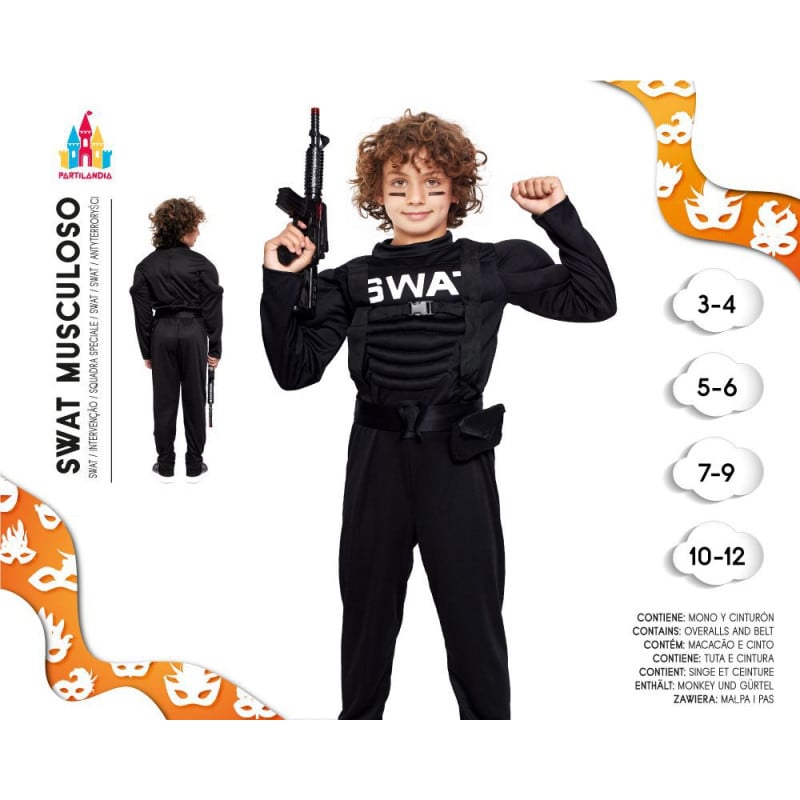 Disfraz Swat Musculoso 5-6 Años