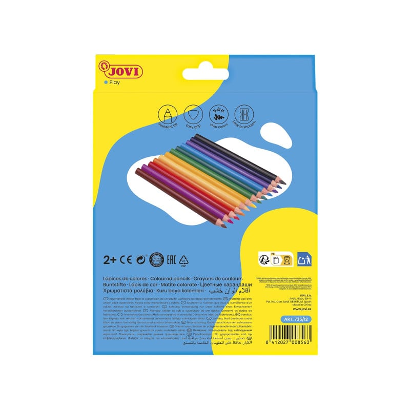 Estuche 12 Lápices Madera Triangulares