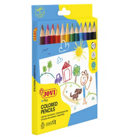 Estuche 12 Lápices Madera Triangulares De Jovi