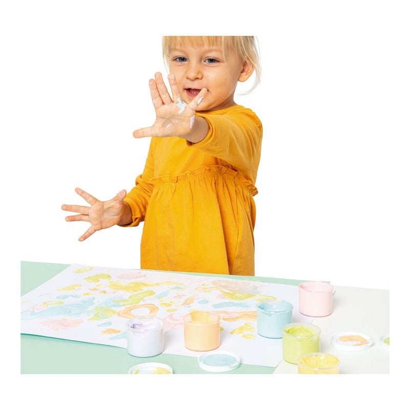 Pinturas Dedos 6 Botes Color Pastel