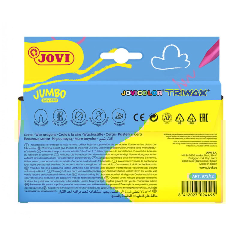 Estuche 12 Ceras Triangulares Colores