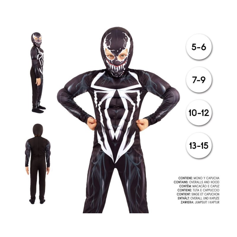 Disfraz Spiderman Negro 10-12 Años