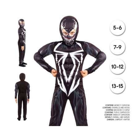 Disfraz Spiderman Negro 10-12 Años