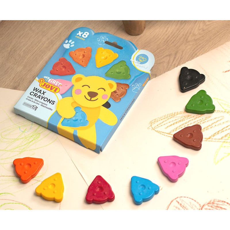 Estuche 8 Ceras Con Forma De Oso