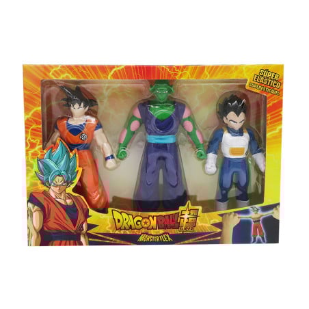 Pack 3 Figuras Dragon Ball Monsterflex De Bizak