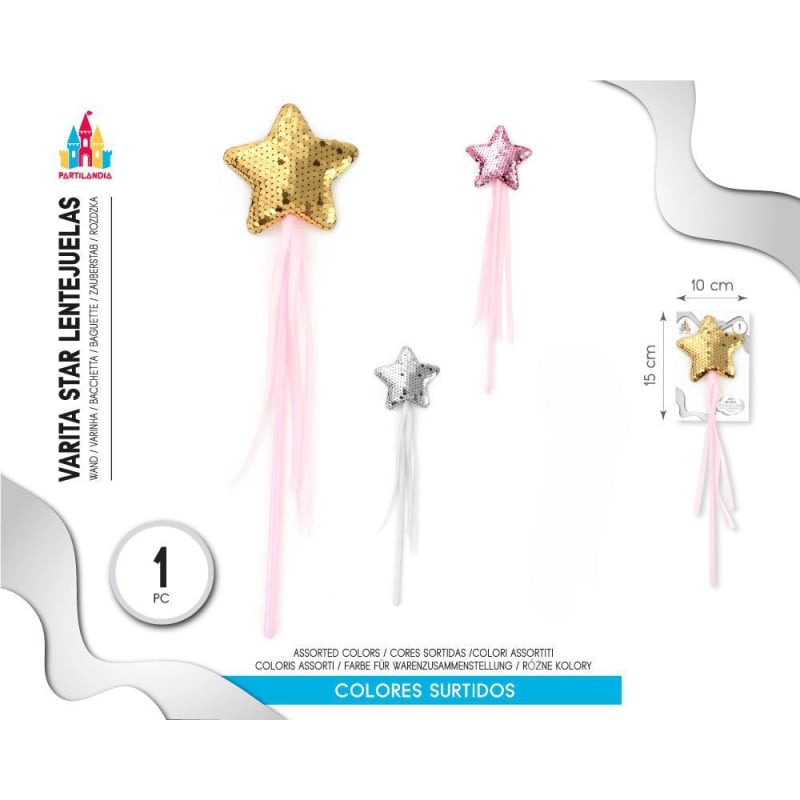Varita Estrella Lentejuelas Surtido