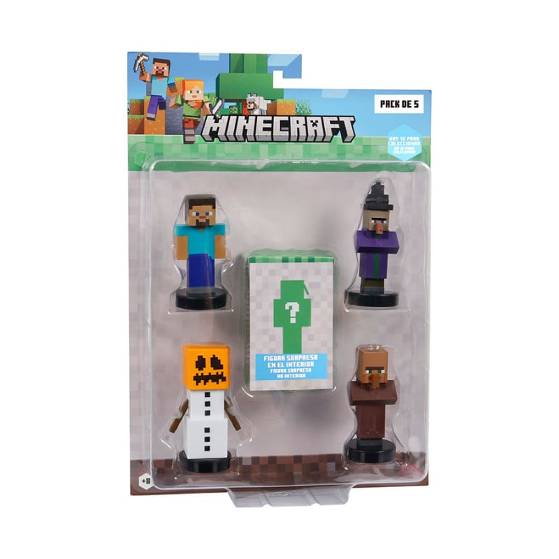 Pack 5 Figuras Minecraft Surtido De Bizak