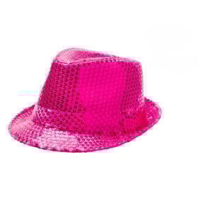 Sombrero De Lentejuelas Rosa Fucsia