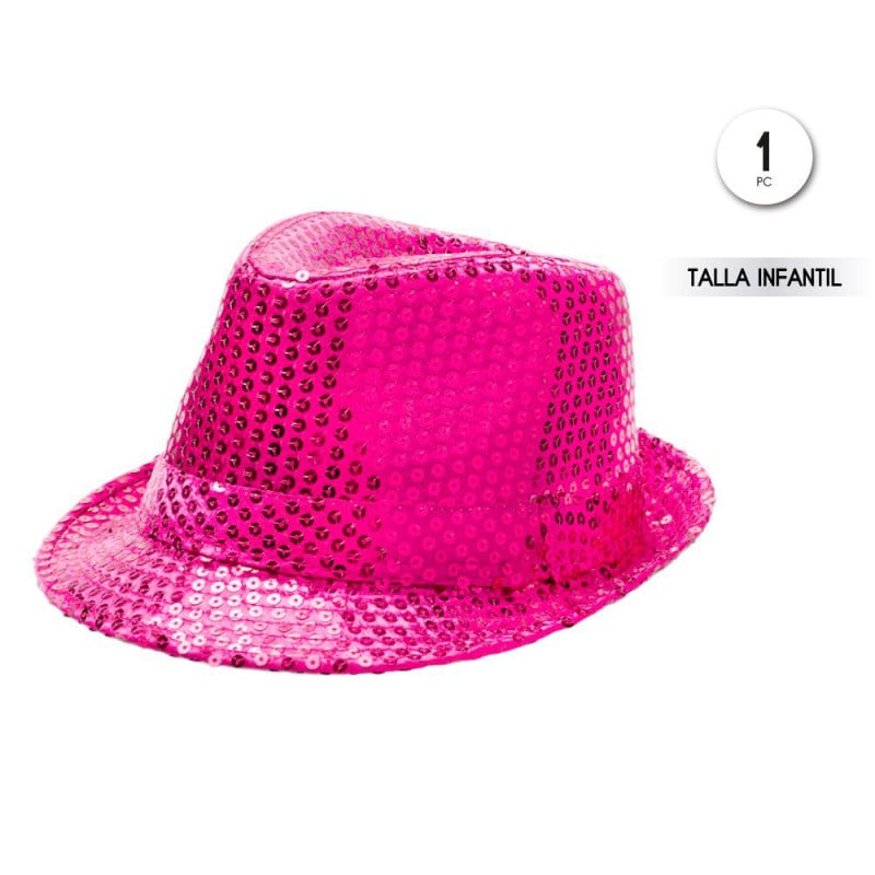 Sombrero De Lentejuelas Rosa Fucsia