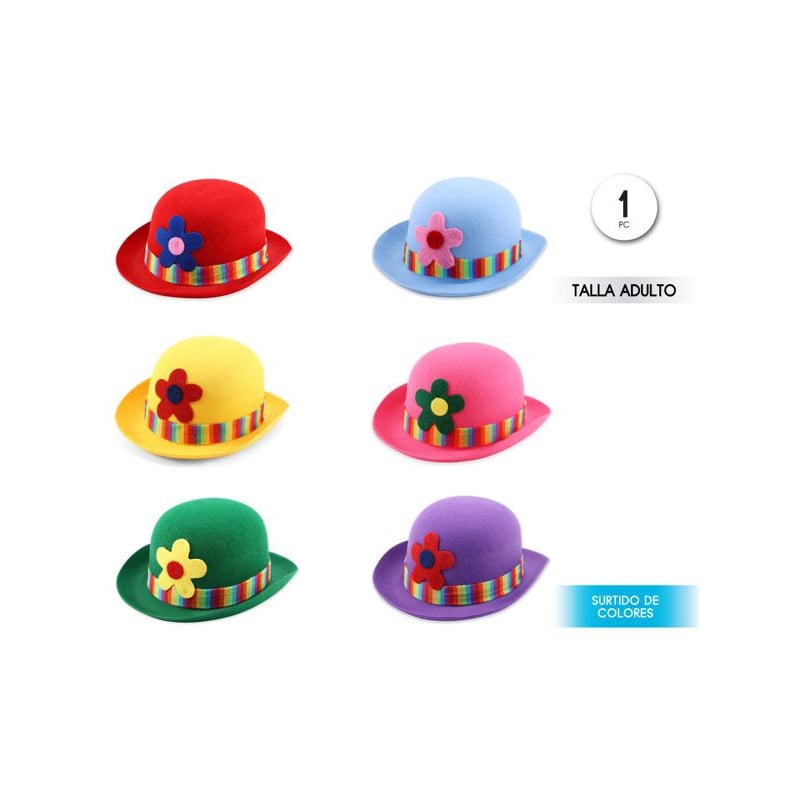 Sombrero Payaso Flor Surtido