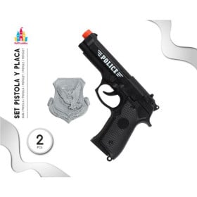 Set Pistola Policía Y Placa