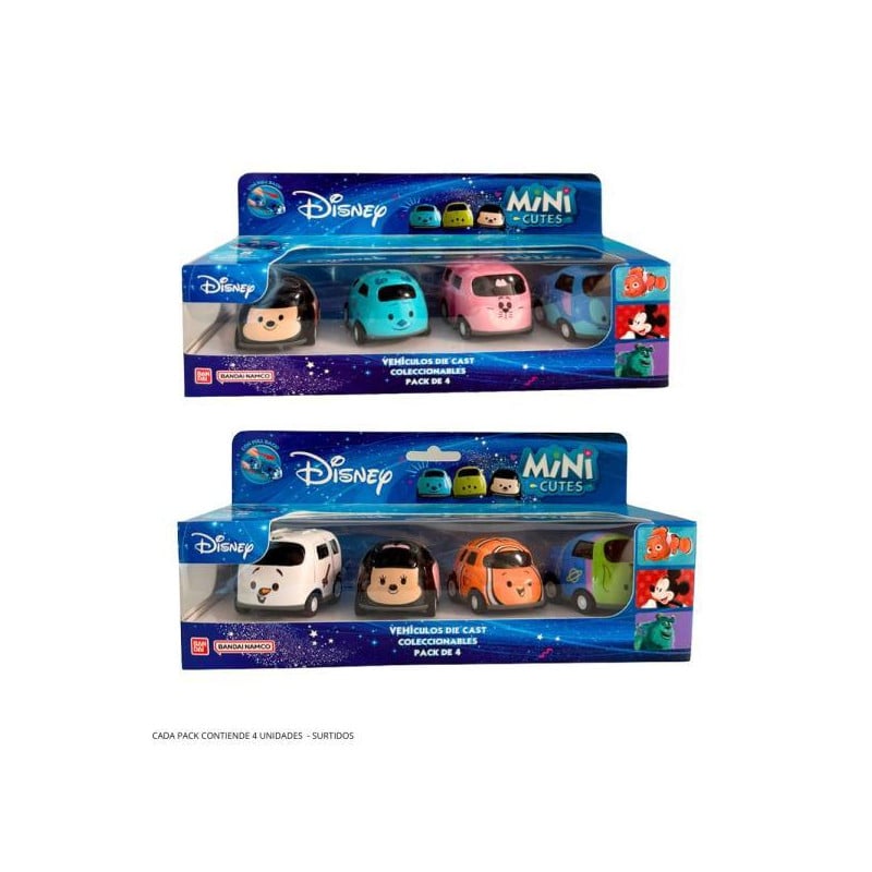 Mini Cute Cars Disney Pack 4 Surtido