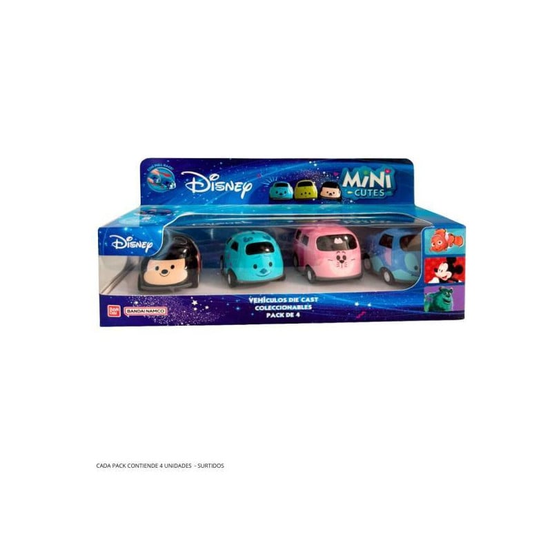 Mini Cute Cars Disney Pack 4 Surtido