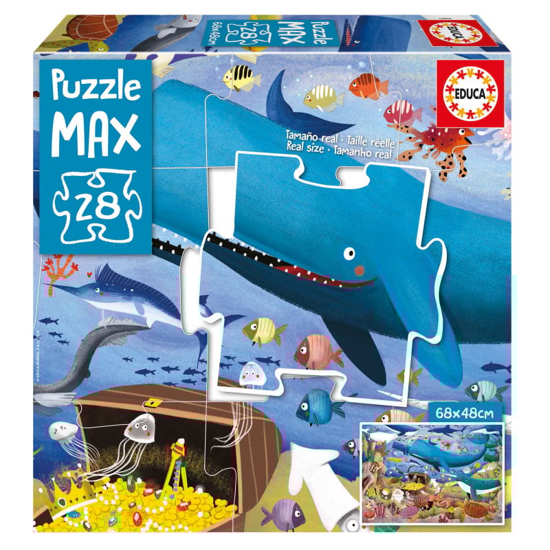 Puzzle Animales Bajo El Mar 28 Pz Maxi De Educa