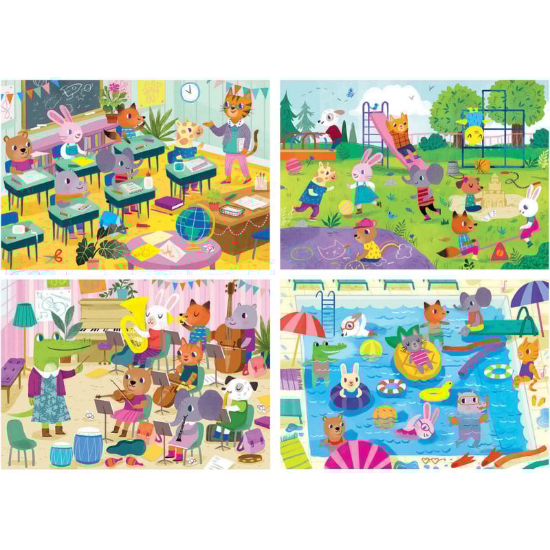 Puzzle Día En La Escuela 20-40-60-80