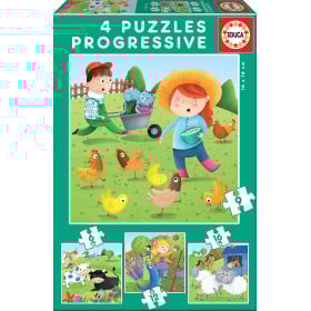 Puzzle Progresivo Animales Granja De Educa
