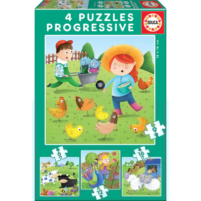 Puzzle Progresivo Animales Granja De Educa