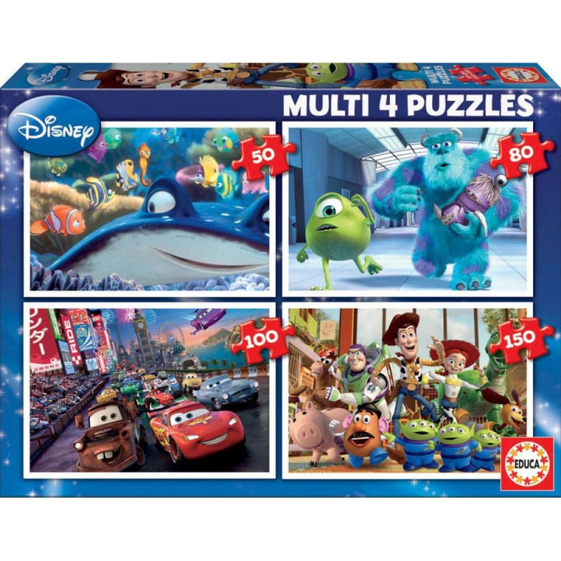 Multi 4 Puzzles 50-80-100-150 Pixar
