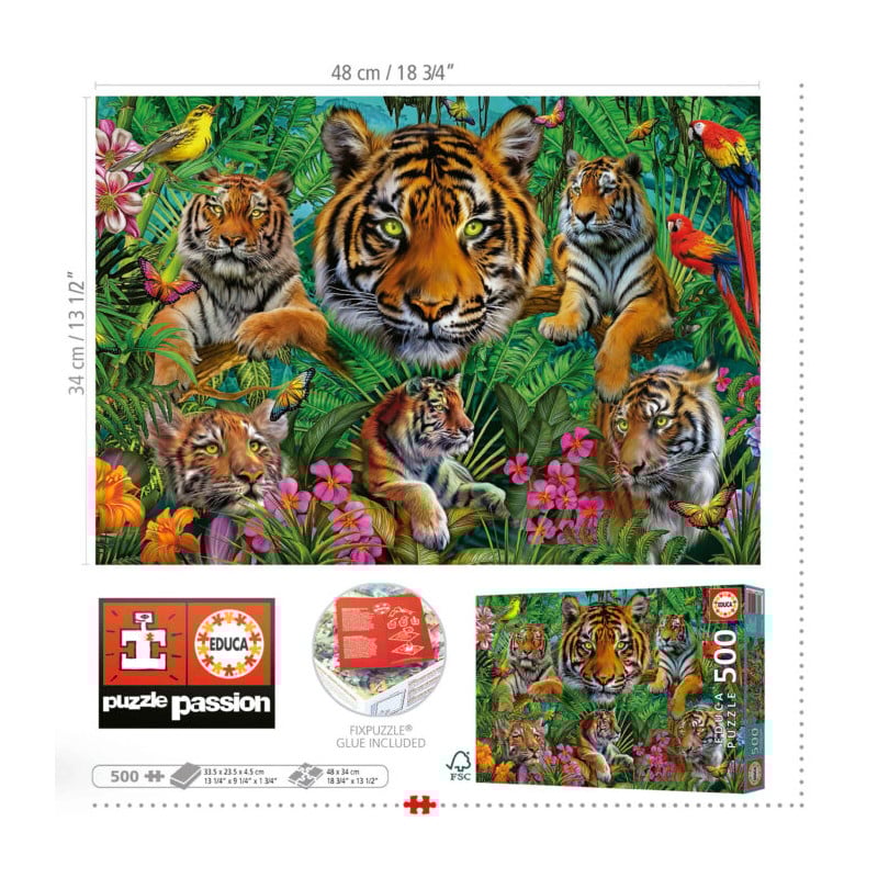 Puzzle Jungla De Tigres 500 Pzs