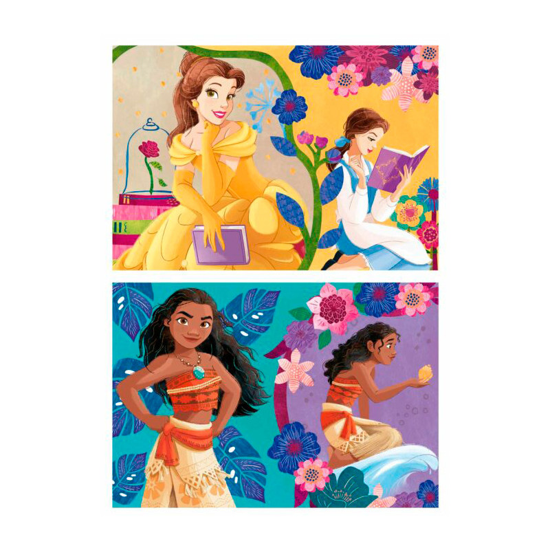 Puzzle Princesas Disney (Bella Y Vaiana) 2x25 Pzs