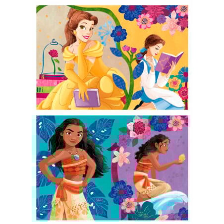 Puzzle Princesas Disney (Bella Y Vaiana) 2x25 Pzs
