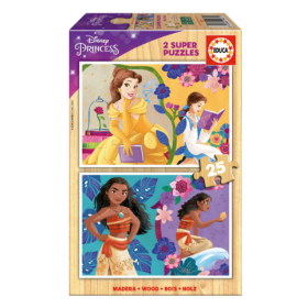 Puzzle Princesas Disney (Bella Y Vaiana) 2x25 Pzs