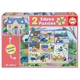 Puzzle Casa Inside/Outside 2x100 Pzs De Educa