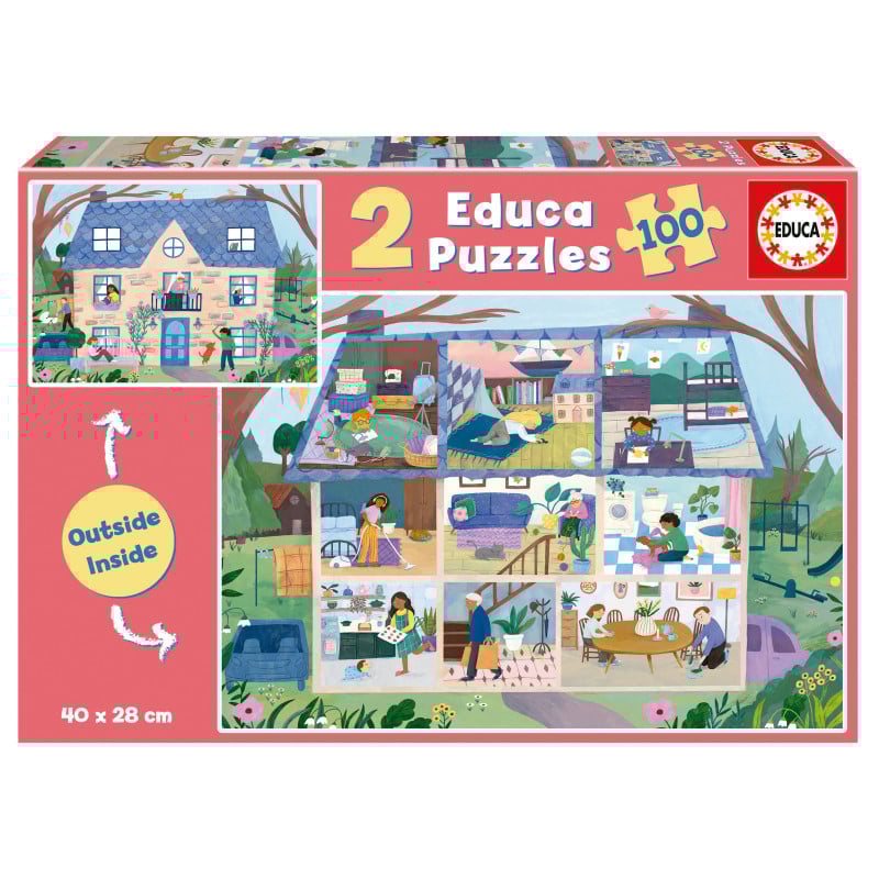 Puzzle Casa Inside/Outside 2x100 Pzs De Educa