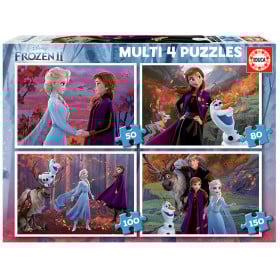 Puzzle Multi Frozen 50-80-100-150 Pzs De Educa