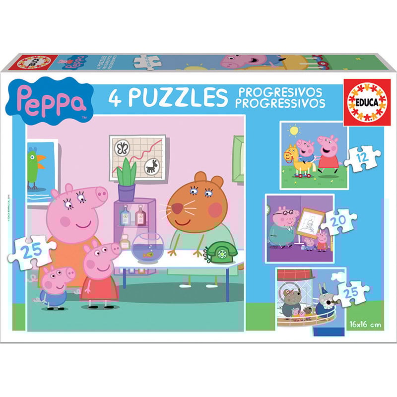Puzzle Progresivo 12-16-20-25 Pepa Pig