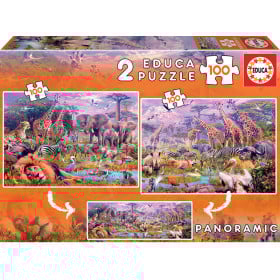 Puzzle 2x100 Animales Salvajes