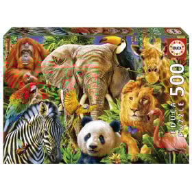 Puzzle 500 Collage Animales Salvajes