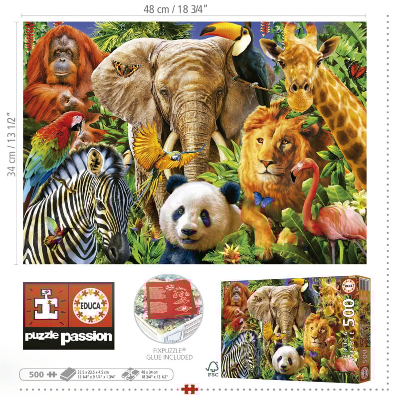 Puzzle 500 Collage Animales Salvajes