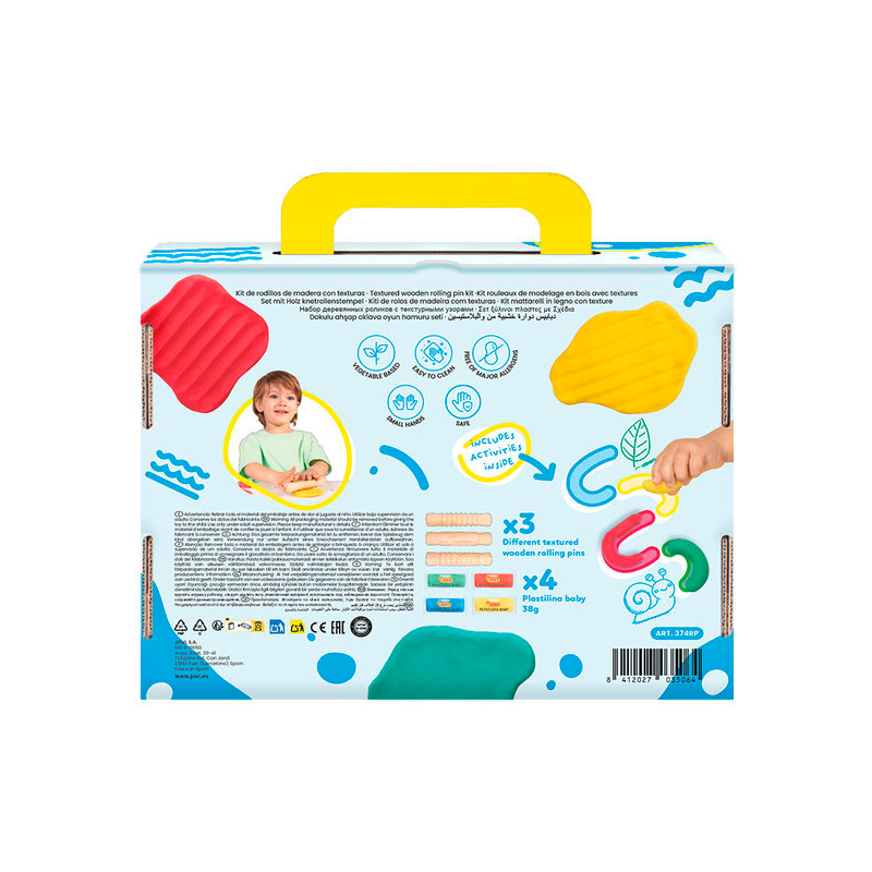 Kit Plastilina Baby Con Rodillos Madera