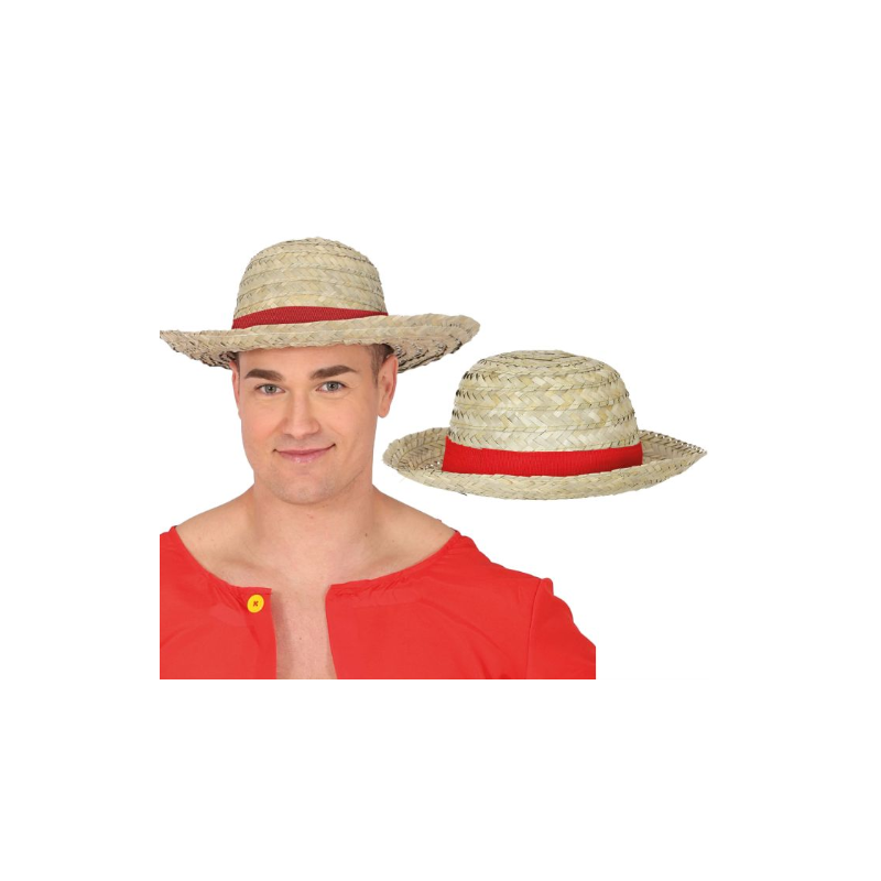 Sombrero Paja Con Cinta Roja Adulto
