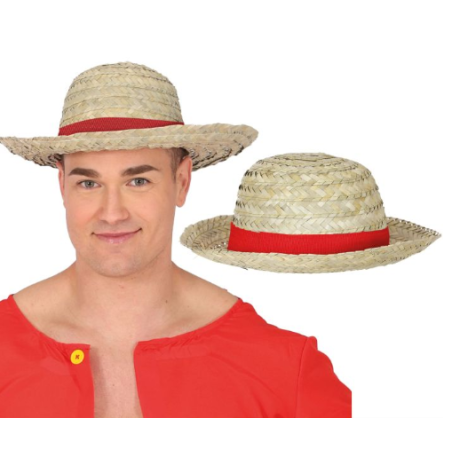 Sombrero Paja Con Cinta Roja Adulto