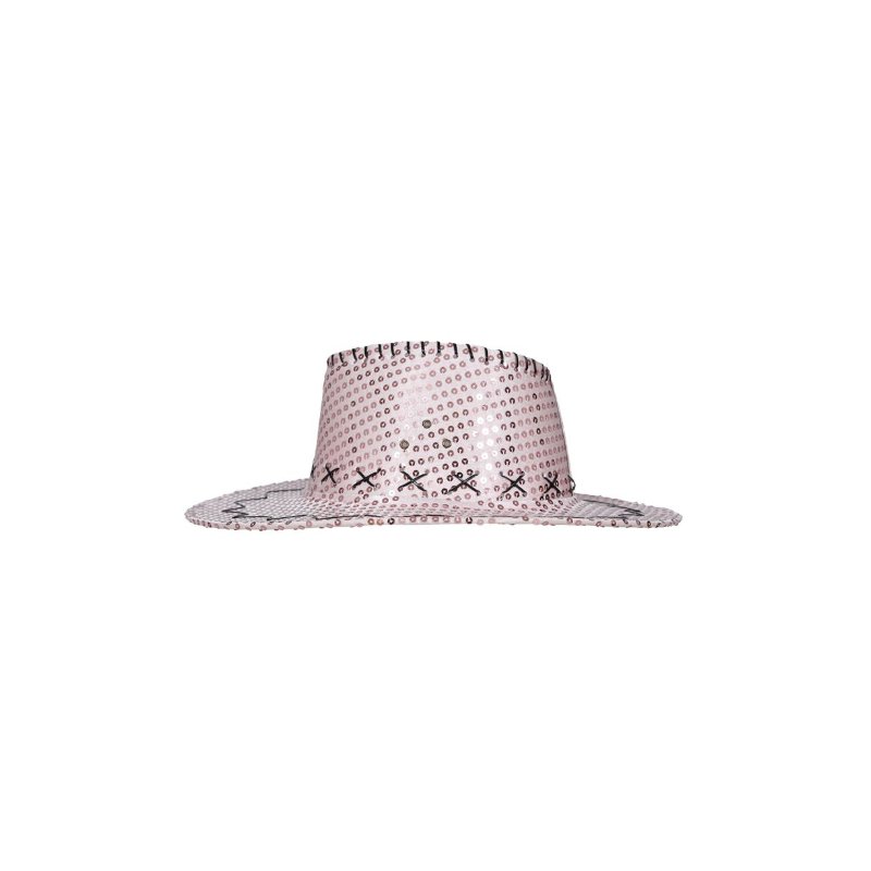 Sombrero Vaquero Lentejuelas Rosa