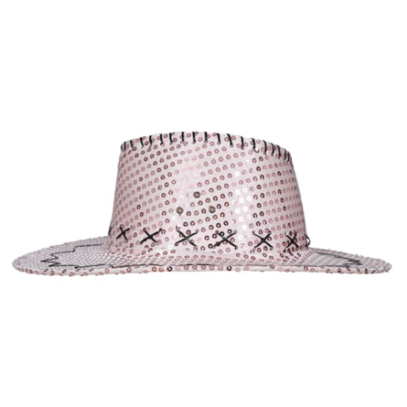 Sombrero Vaquero Lentejuelas Rosa