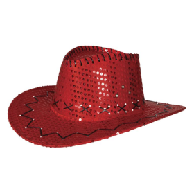 Sombrero Vaquero Lentejuelas Rojo 2