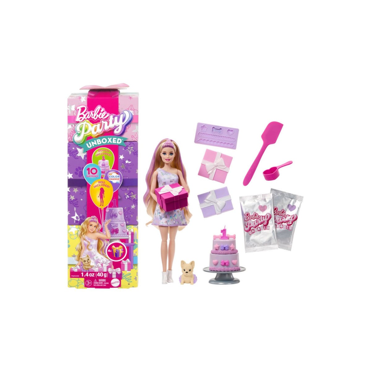 Barbie Party Unboxed Muñeca Morada De Mattel