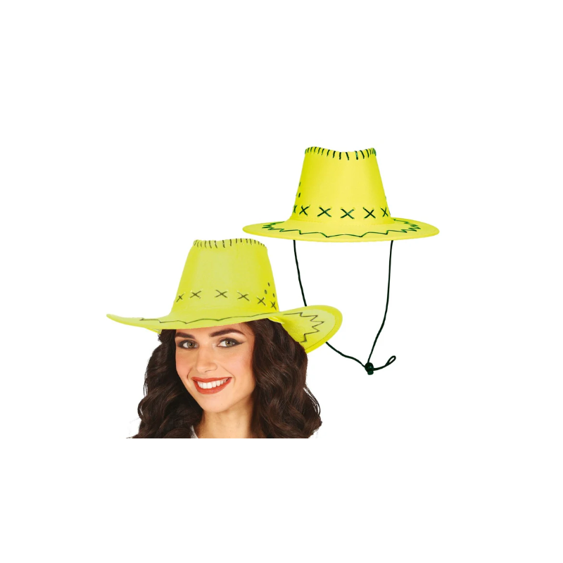 Sombrero Vaquero Verde Adulto Piel