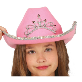Sombrero Cowboy Fieltro Rosa Infantil