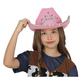 Sombrero Cowboy Fieltro Rosa Infantil 2
