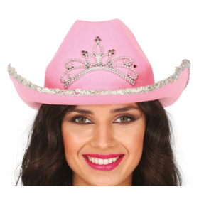 Sombrero Cowboy Fieltro Rosa Adulto
