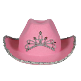 Sombrero Cowboy Fieltro Rosa Adulto 2