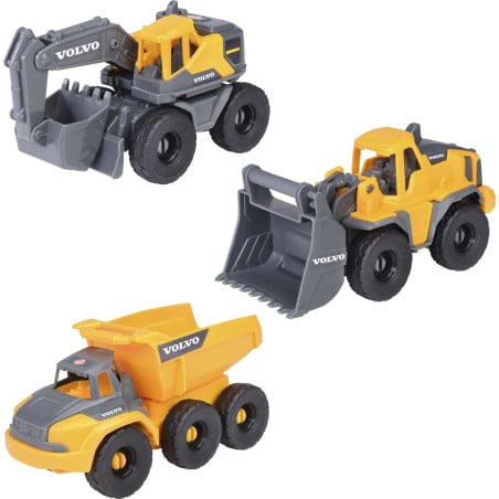 Set 3 Vehículos Construcción Volvo 16 Cm