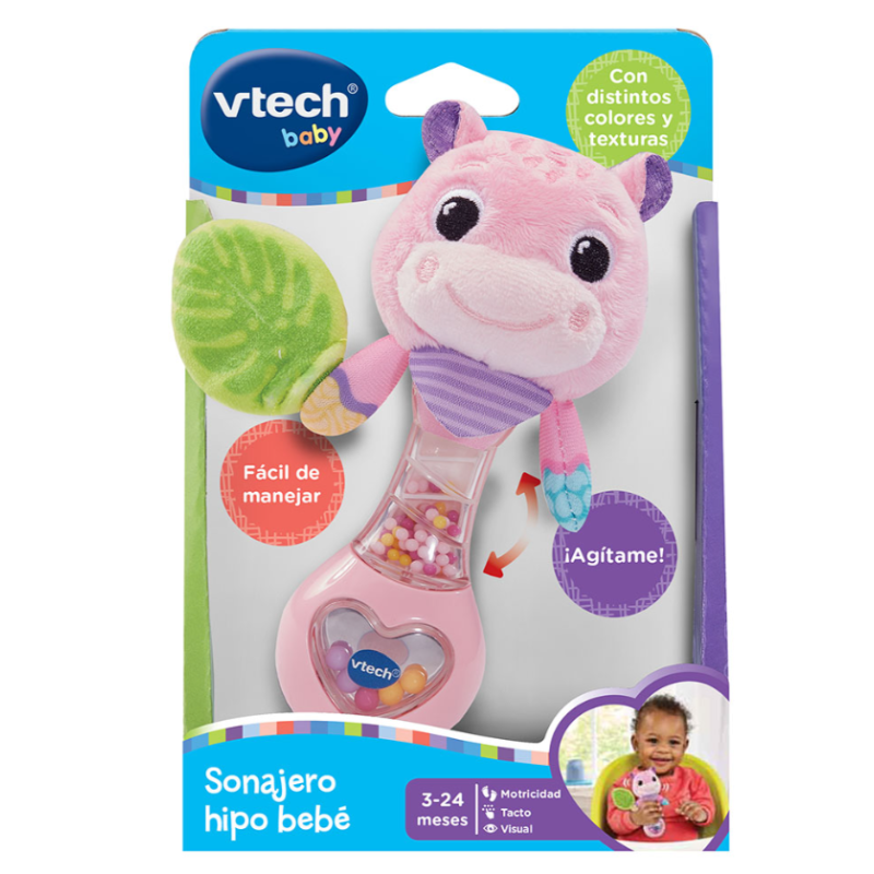 Sonajero Peluche Hipo Bebé Rosa
